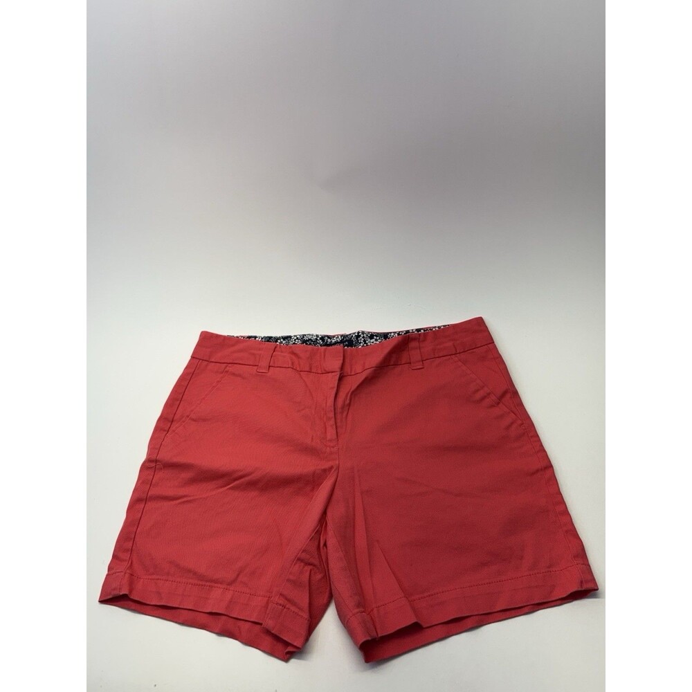 Land’N’Sea Women’s Red Chino Shorts Size 10 Floral Waistband Preppy Summer